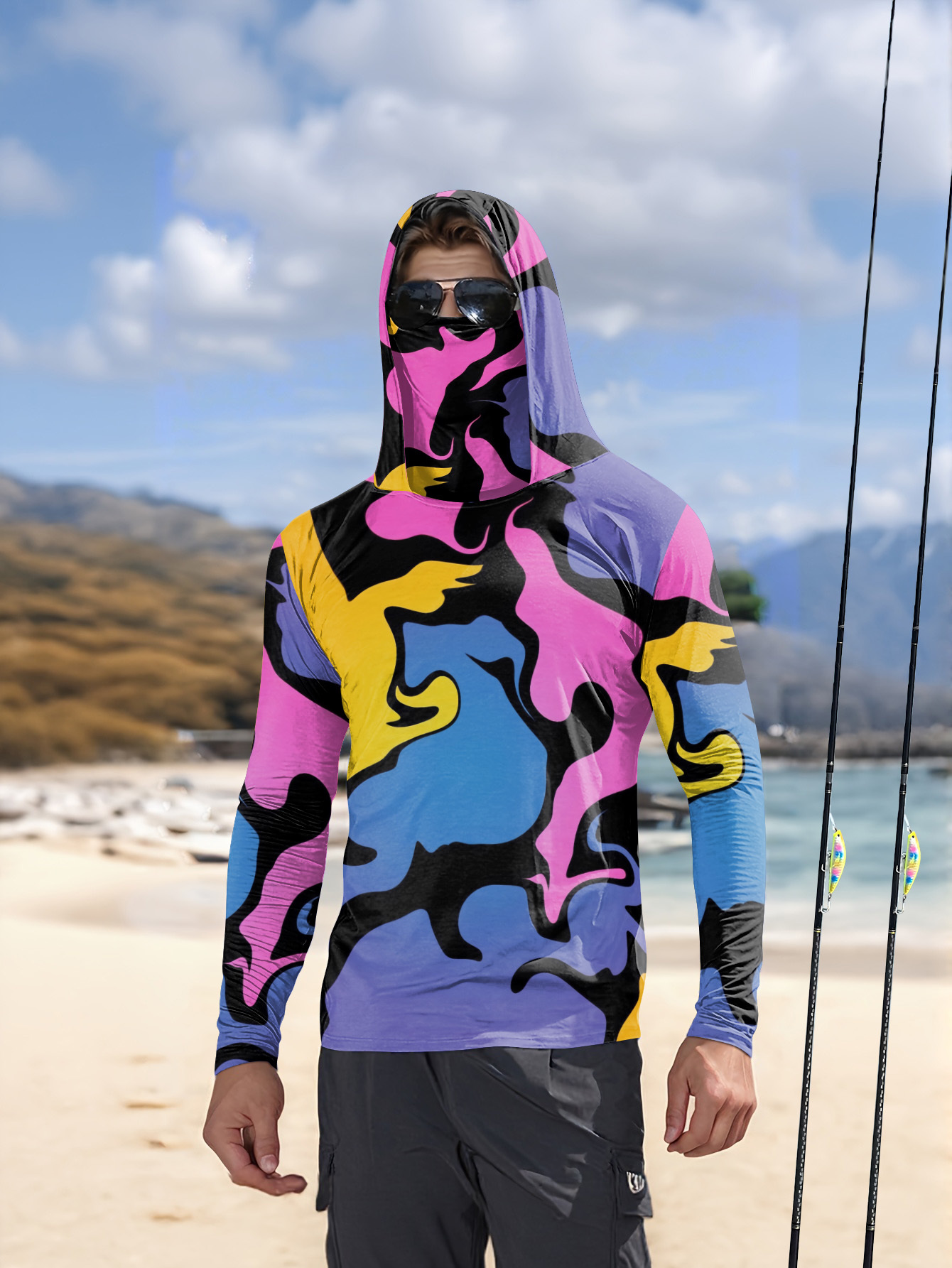 Hunting & Outdoor Supplies Carterton - Fishing hooded sweatshirt men's long-sleeved sun