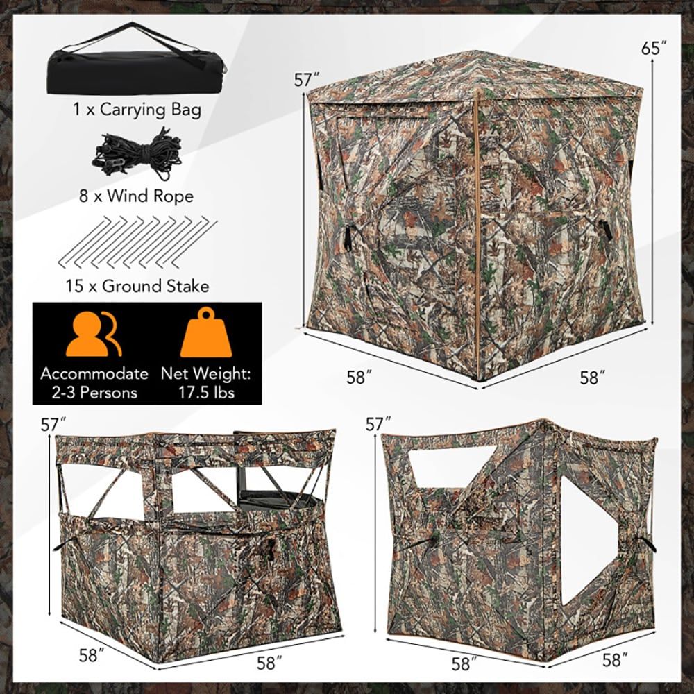 Hunting & Outdoor Supplies Carterton - 5-in-1 Detachable Hunting Blind, for 2-3