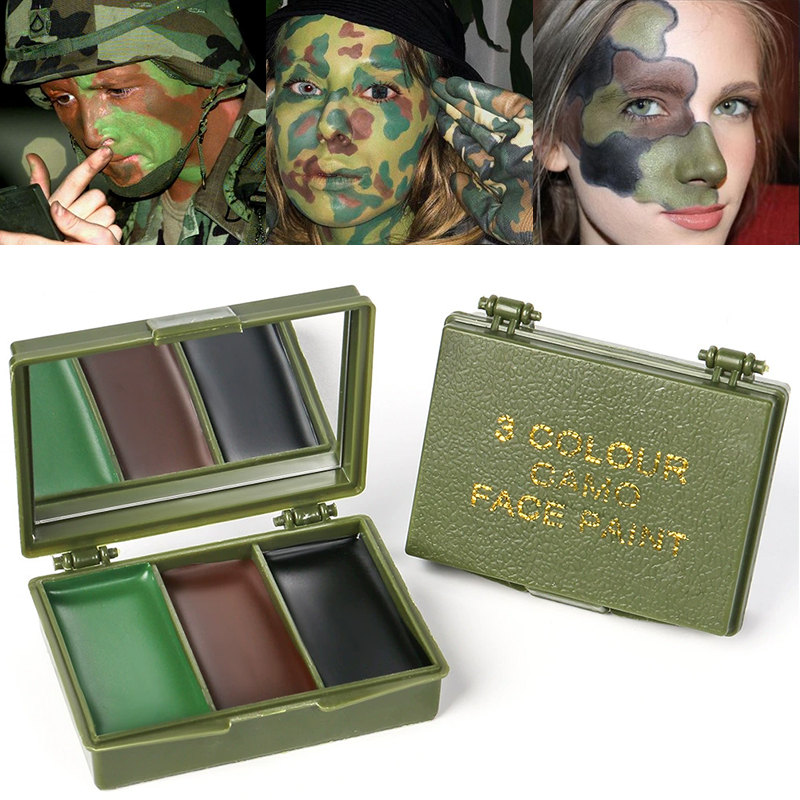 Camo Face Paint - 3-color camouflage face painting set, tactical