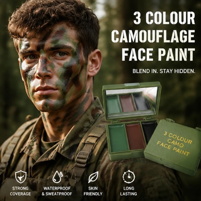 3 Colors Camouflage Face Paint - Camo Face Paint 评论和价格