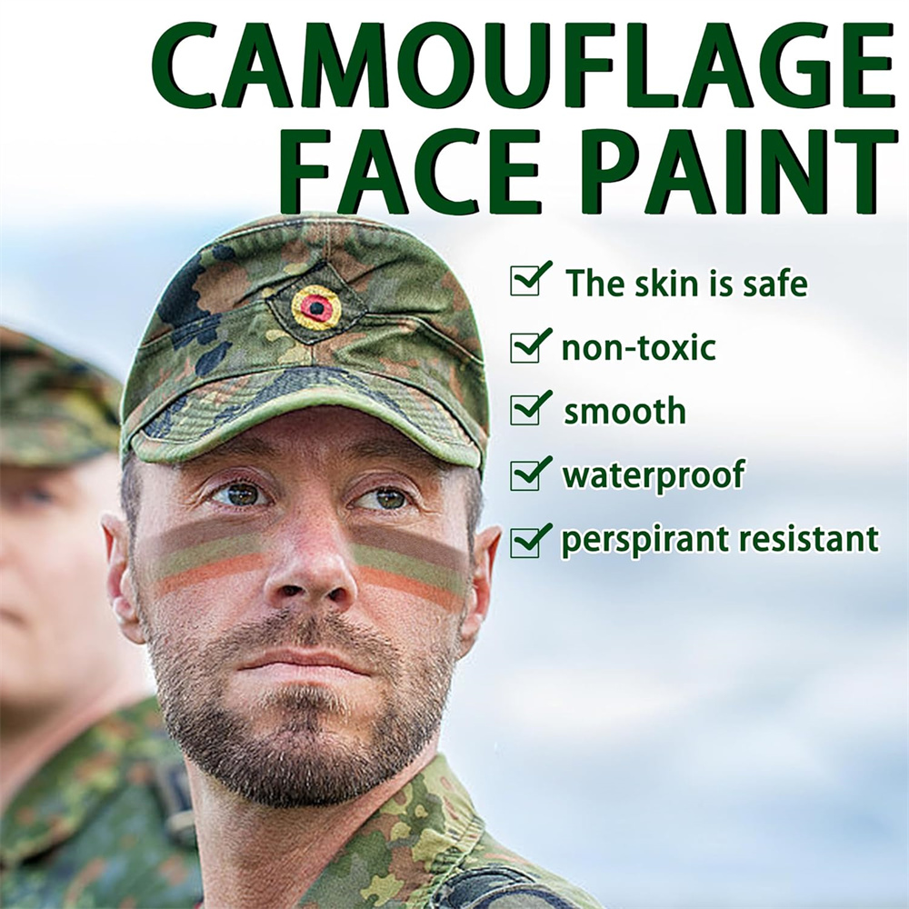 6Pcs Camo Face Paint 3 Color C - Camo Face Paint 评论和价格