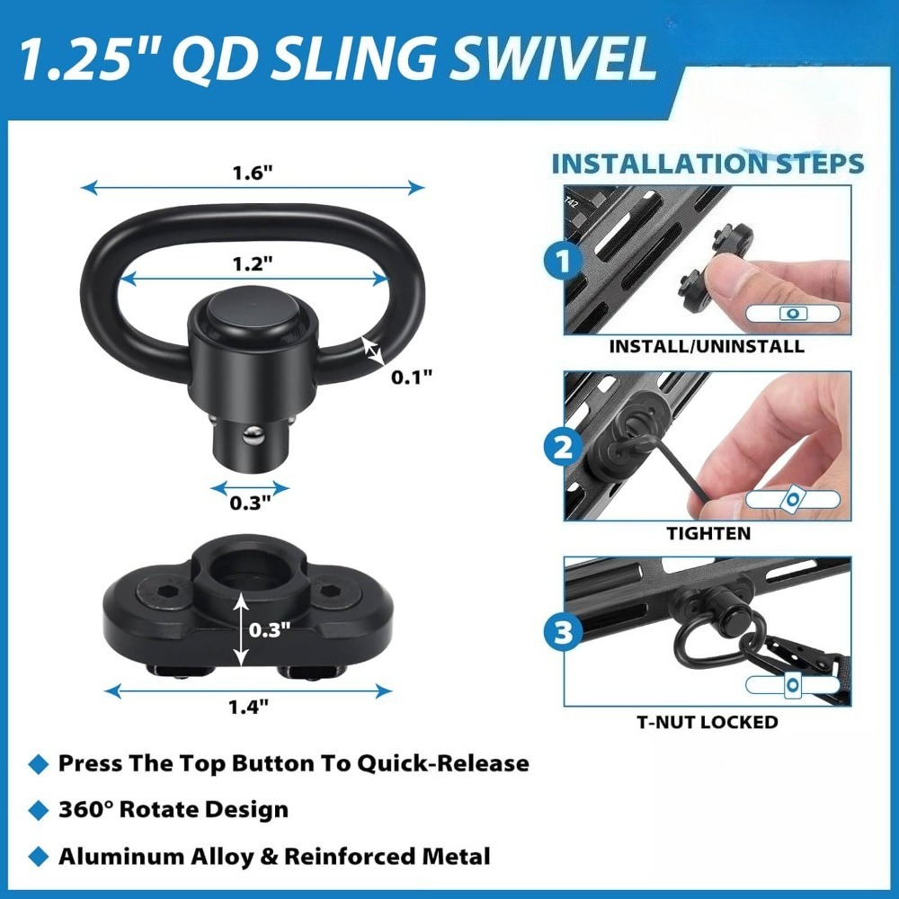 Tactical 2 Point Rifle Sling Q - Rifle Sling Swivel 评论和价格