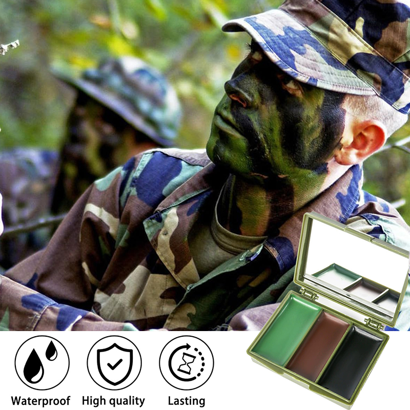 3-color camouflage face painti - Camo Face Paint 评论和价格