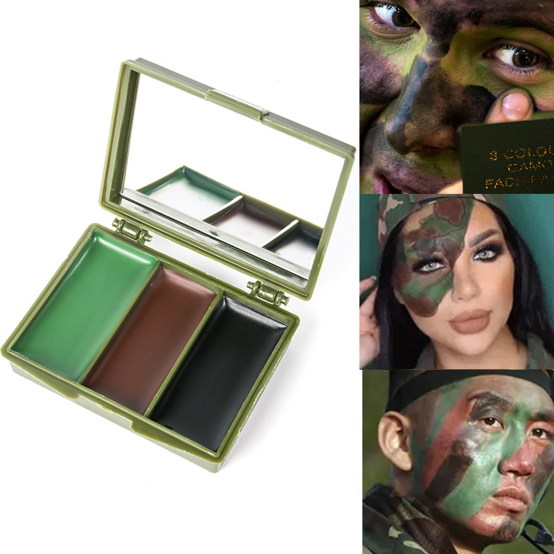 3-color camouflage face painti - Camo Face Paint 评论和价格